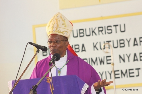 The president of Episcopal Conference and the bishop of Butare Diocese, Philippe Rukamba 