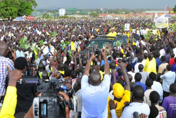 President Museveni addresses a rally at Lira Golf Course in Lira Town yesterday