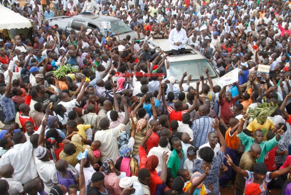 FDC presidential candidate Kizza Besigye at a rally in Butaleja District on Thursday.