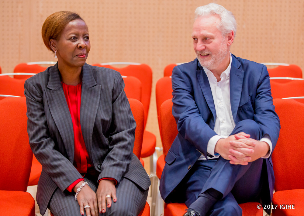 Mushikiwabo and TV5 Monde Managing Director, Yves Bigot charts in the event