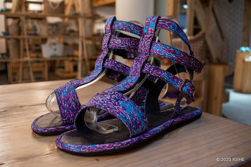 Shoes are made with soles cut from recycled tires