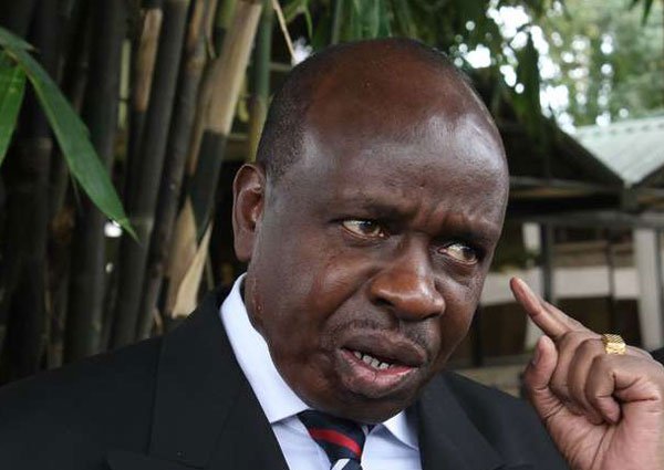 Nacada chairman John Mututho addresses journalists after opening the Kenya Pharmaceuticals Association's general meeting at Greenhills hotel in Nyeri on May 28, 2016. The High Court has temporarily stopped Interior Cabinet Secretary Joseph Nkaissery from retiring Mr Mututho.