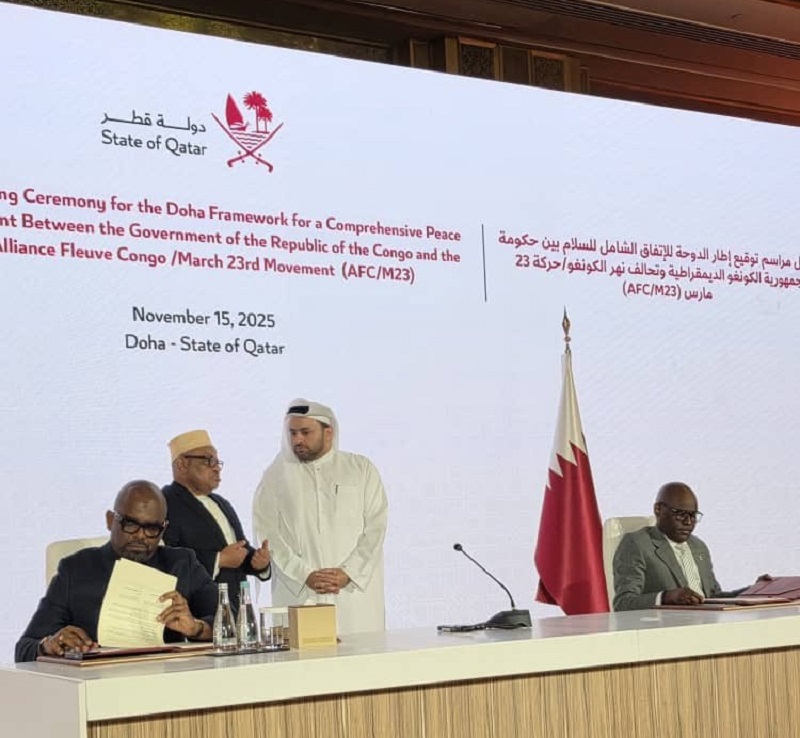 DRC AND M23 have signed framework agreement for peace deal in Qatar.