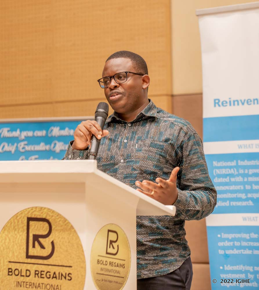 Dr. Olivier Kamana, the Head of Applied Research, Development and Foresight incubation at the National Industrial Research and Development Agency. 