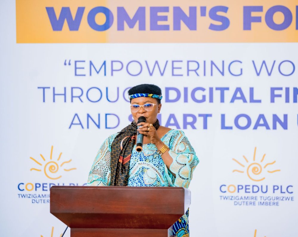 Mediatrice Niwemutoni, a client of COPEDU Plc, shared that the institution supported her journey from selling potatoes to becoming a distributor of Bralirwa’s non-alcoholic beverages.