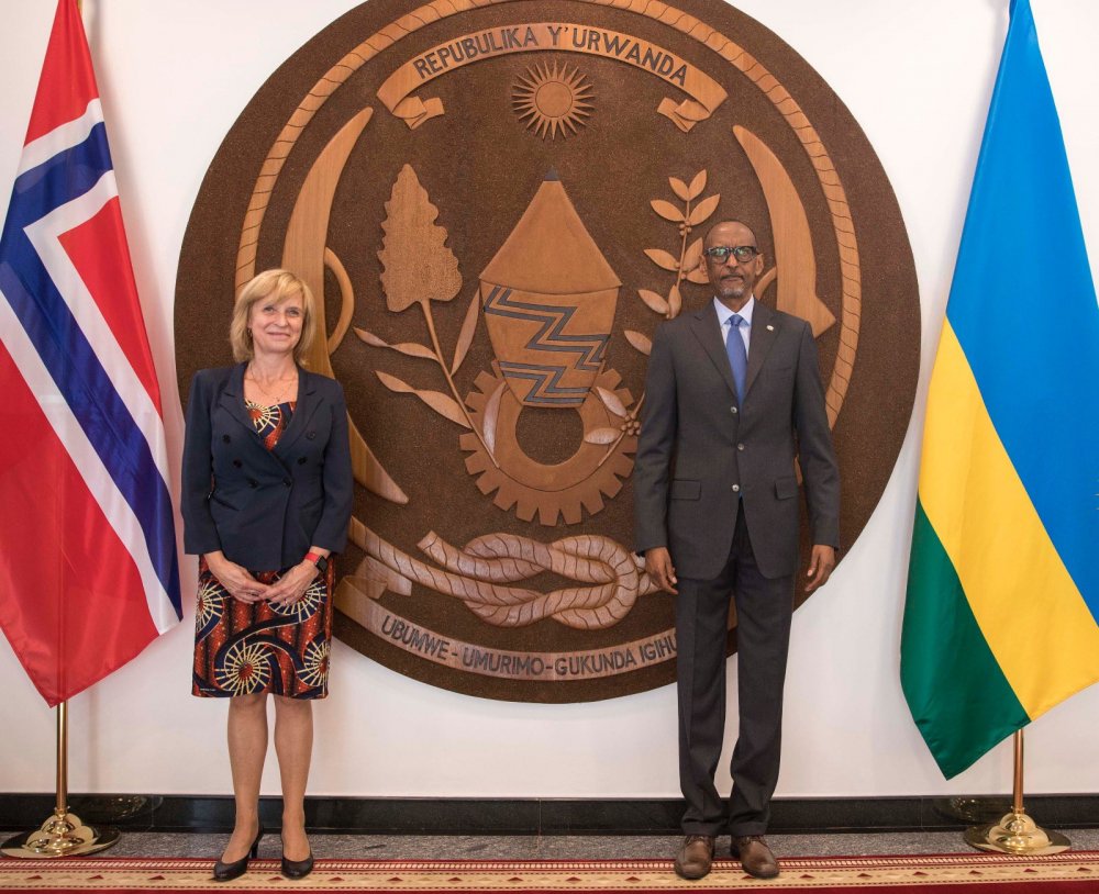 Amb. Elin Østebø Johansen of Norway with President Paul Kagame.