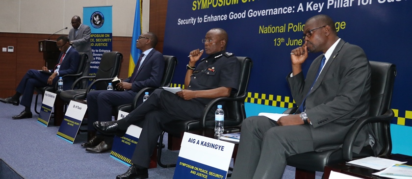 Panelists_ Dr. Hamadoun Toure [speaking], PS Maj. Regis Gatarayiha, AIGP Asan Kasingye and Prosecutor General JB Mutangana.