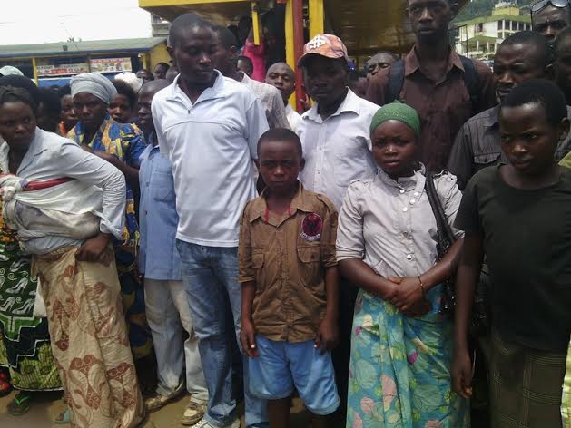 Citizens at the scene of the incident at Nyabugogo taxi park