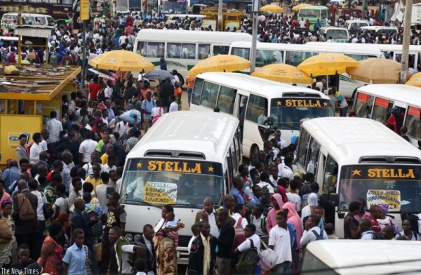 A busy Nyabugogo Taxi Park. Public transport fares will increase next week