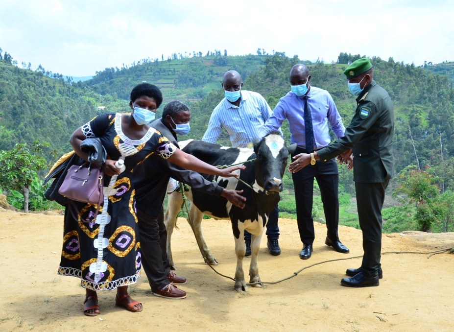 Farmers pledged to take good care of received cows.