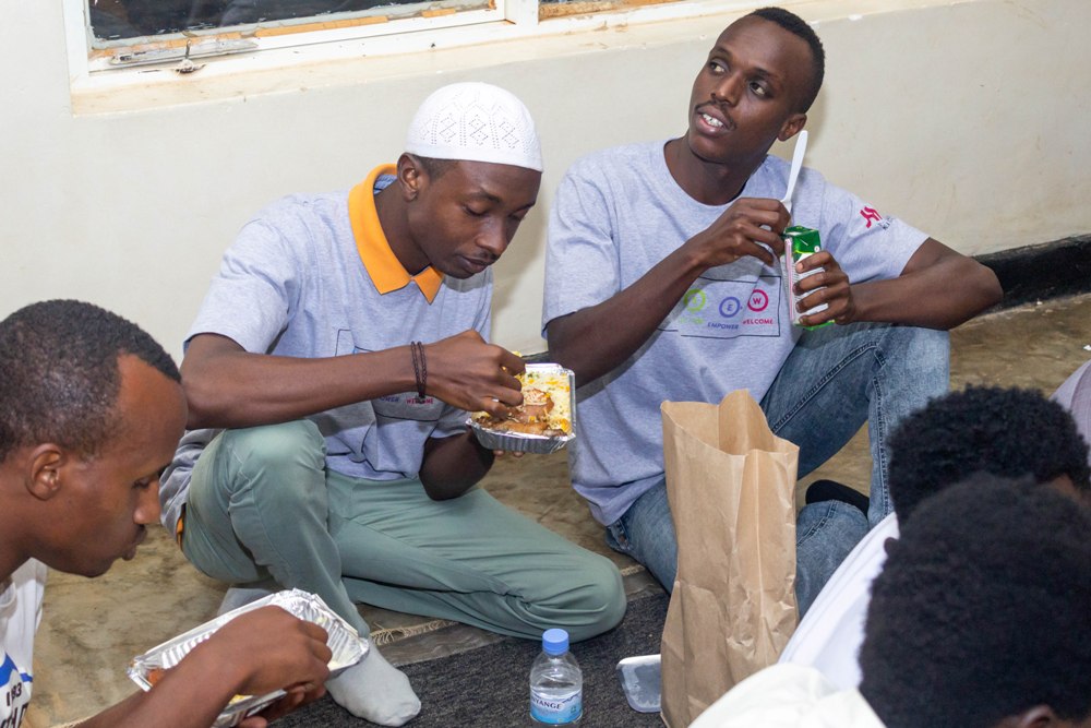 Nyamirambo Muslim community and Kigali Marriott staff sharing iftar on Wednesday.