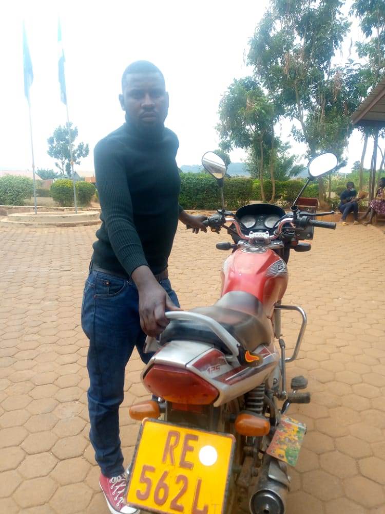 The stolen motorcycle was handed over to the owner named Hakizimana Eric who thanked the Rwanda National Police for helping him find his motorcycle.