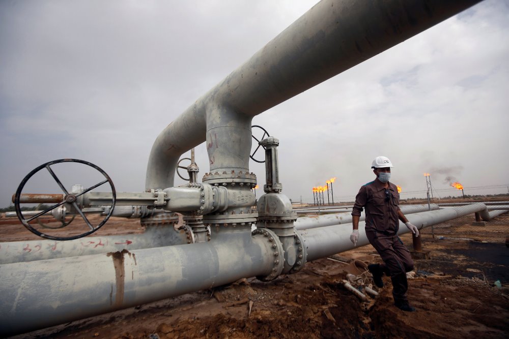 The cut agreed to by OPEC members and Russia amounts to about 23 percent of their own production, and 10 percent of normal worldwide production.Credit...Essam Al-Sudani/Reuters