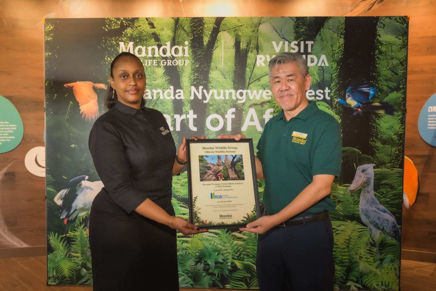 The aviary was unveiled in a partnership with the Rwanda Development Board (RDB), the Rwanda High Commission in Singapore, and the Mandai Wildlife Group.