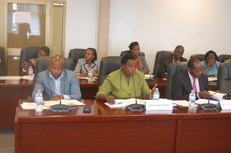 The Director General of RAB, Dr Gahakwa Daphrose in the middle responding to 35 audit queries  raised in the 2014/2015 Auditor General report