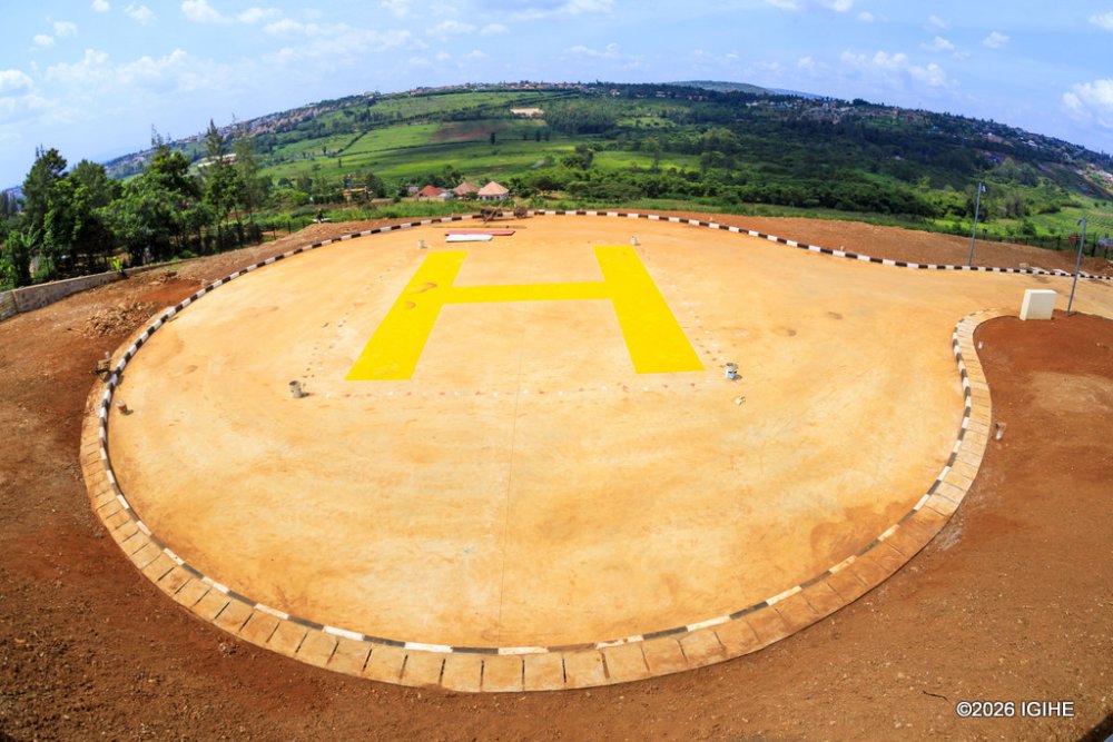 The hospital features a helicopter landing pad.