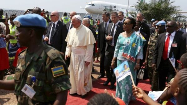 This is the last leg of the Pope's African trip after visiting Uganda and Kenya