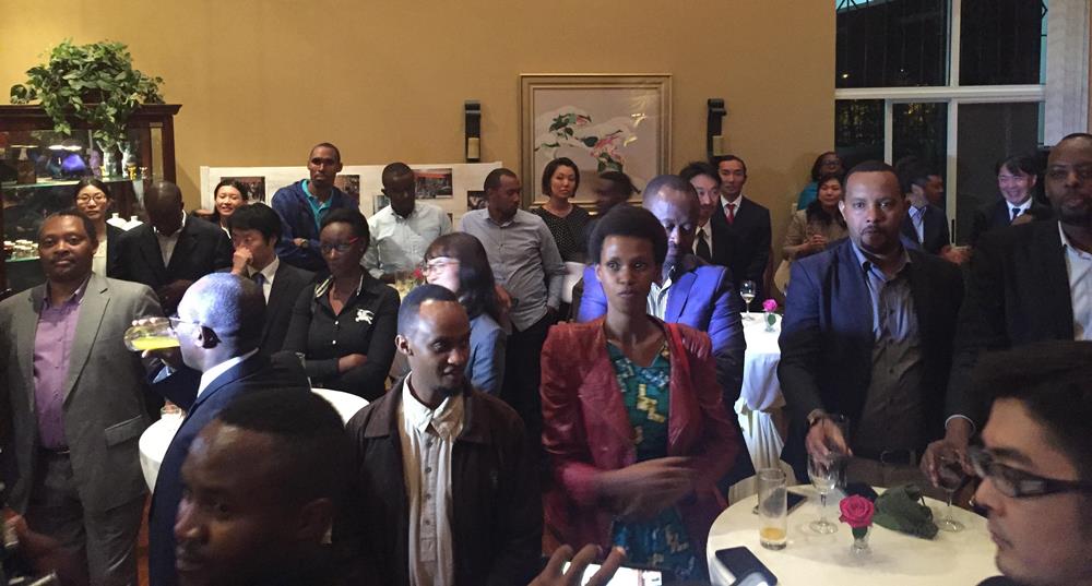 Participants follow proceedings at the event