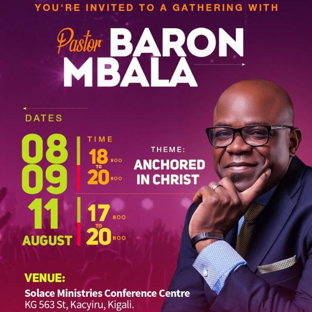 This seminar will take place at Solace Ministries Conference Center from this afternoon August 8, 2019, to August 11, 2019.