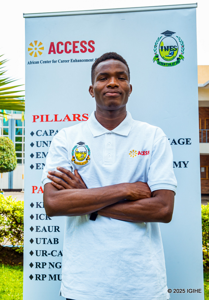 Uwizeyimana Patrick is developing a modern toilet design that prevents the spread of diseases.