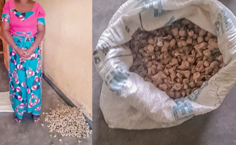 Nyiramatama was identified and arrested by Police officers at a checkpoint after they found pellets of cannabis stashed in her luggage and covered with fruits. 