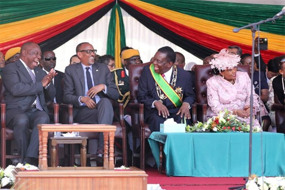 President Paul Kagame with South-African President, Cyril Ramaphosa and Zimbabwean President, Emmerson Mnangagwa