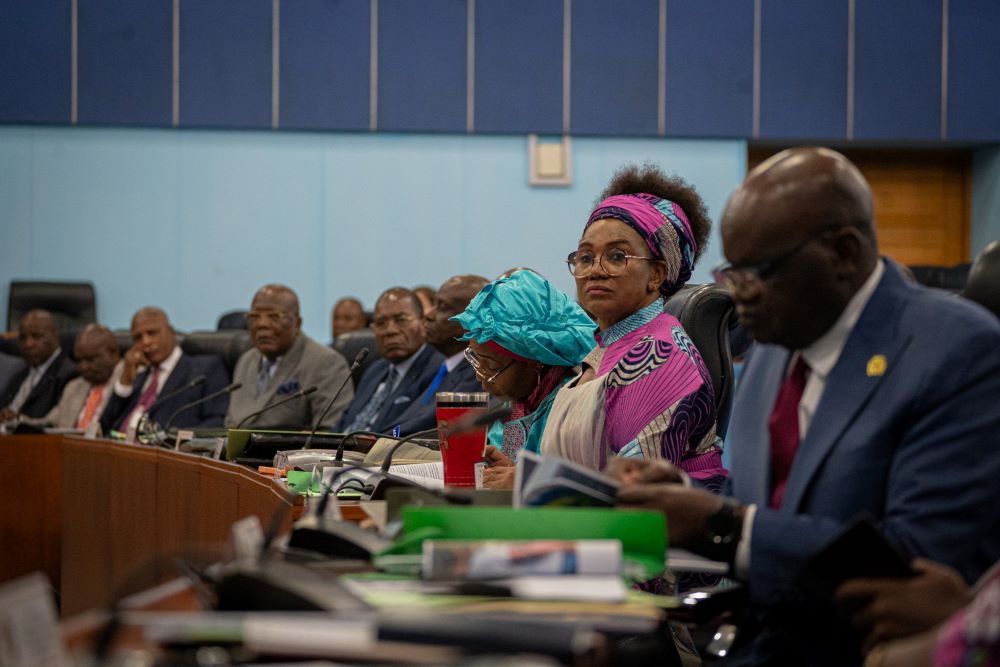Congolese Minister of Forest Economy, Rosalie Matondo, and other ministers on the occasion of the homologation of the HIFOR project by the government's Forest Carbon Task Force. Photo by Thomas Nicolon ©WCS 