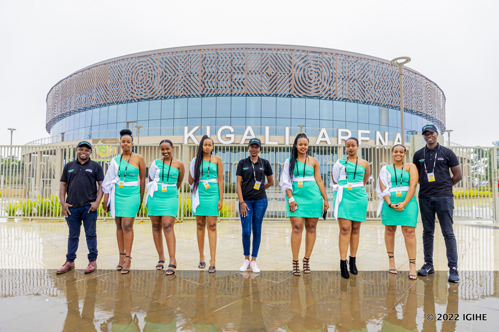 Mobisol staff with brand ambassadors in a group photo as Tour du Rwanda 2022 kicked off.