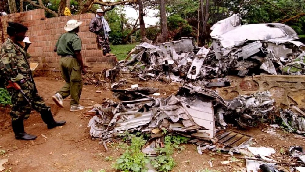 The plane carrying Presidents Habyarimana and Ntaryamira was shot down by a missile on April 6, 1994.