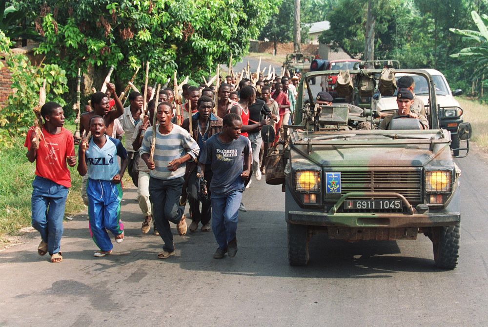 The French Soldiers led by Captain Barril provide military training to Interahamwe milliatias.