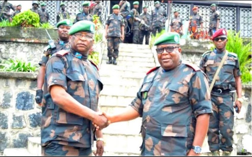 It is not yet confirmed whether Nzambe (R) died inside the Ndolo military prison where he was being held, or in a hospital.