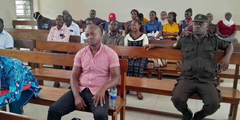 Khamis Luwongo inside the court after being sentenced to death by hanging for killing his wife, Naomi Marijani. 