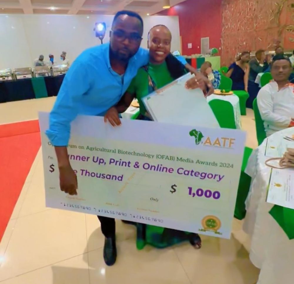 Annonciata Byukusenge, a Rwandan journalist, has written history as the first Rwandan female scribe to win recognition at the prestigious Open Forum on Agricultural Biotechnology (OFAB) Africa Media Awards. 