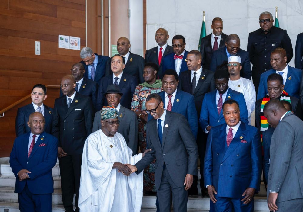 Kagame participated in the main AU session, where Mauritanian President Mohamed Ould Cheikh AI-Ghazouani handed over the AU chairmanship to Angolan President João Lourenço for a one-year term.