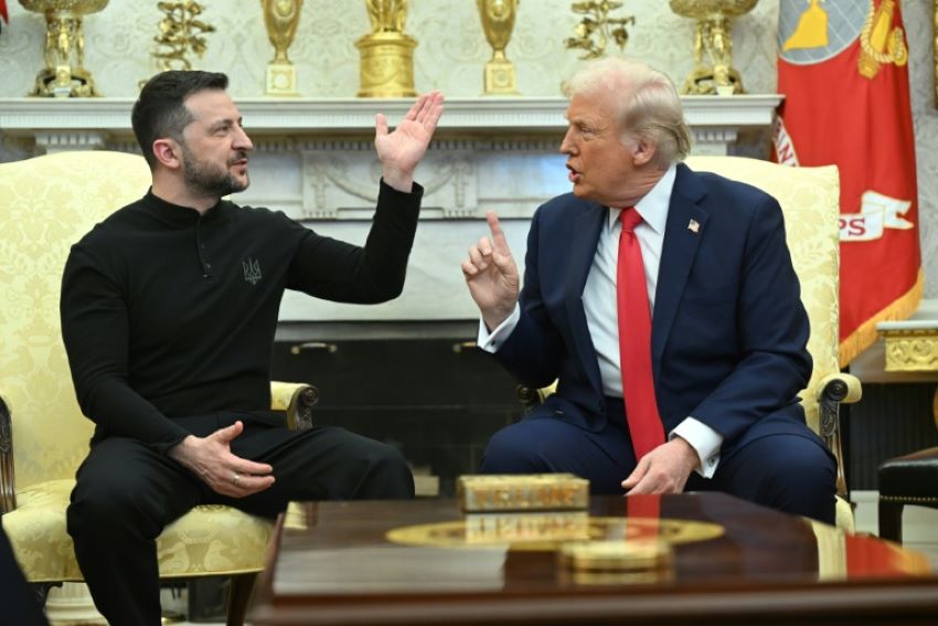 US President Donald Trump (R) and Ukraine's President Volodymyr Zelensky met at the White House in Washington, but a fiery exchange cut proceedings short.