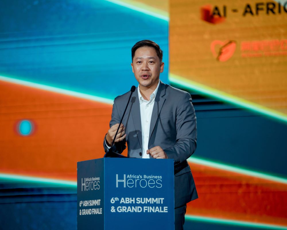 Jason Pau, Executive Director (International) of the Jack Ma Foundation speaking at the ABH Summit in Kigali.