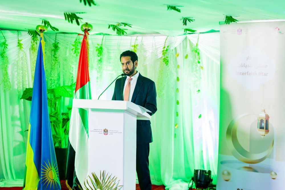 His Excellency Ambassador Hazza AlQahtani speaking at the occasion.