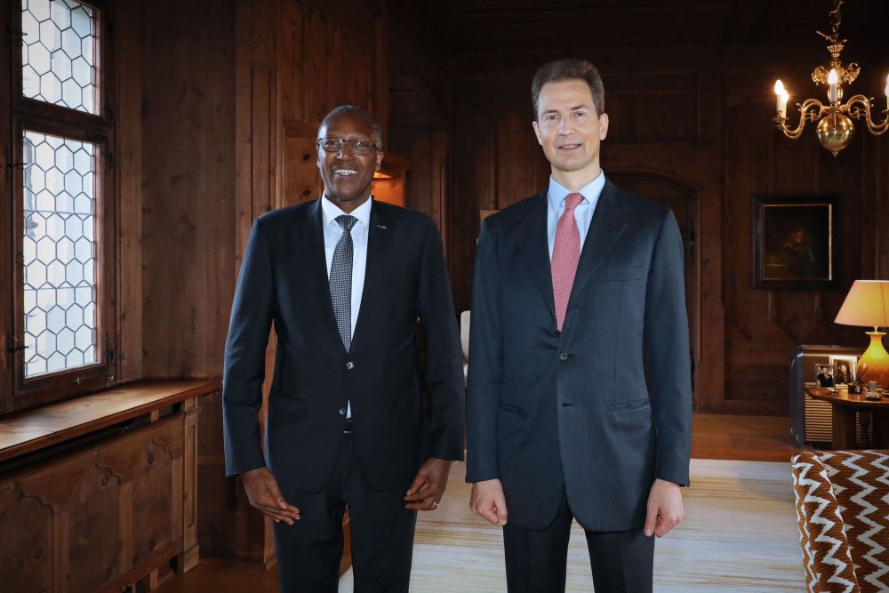 Ambassador James Ngango, Rwanda's new envoy to the Principality of Liechtenstein presented his credentials to Prince Alois.