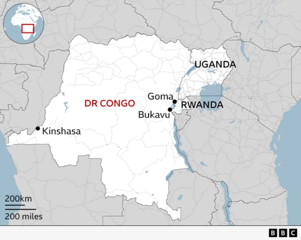 The geographical location of Bukavu in DRC.