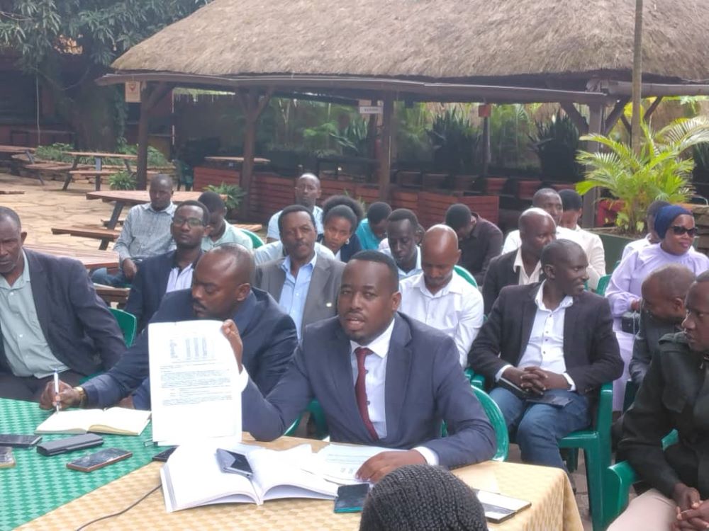 UMUBANO Task Force Chairman Simon Kayitana speaking during a presser