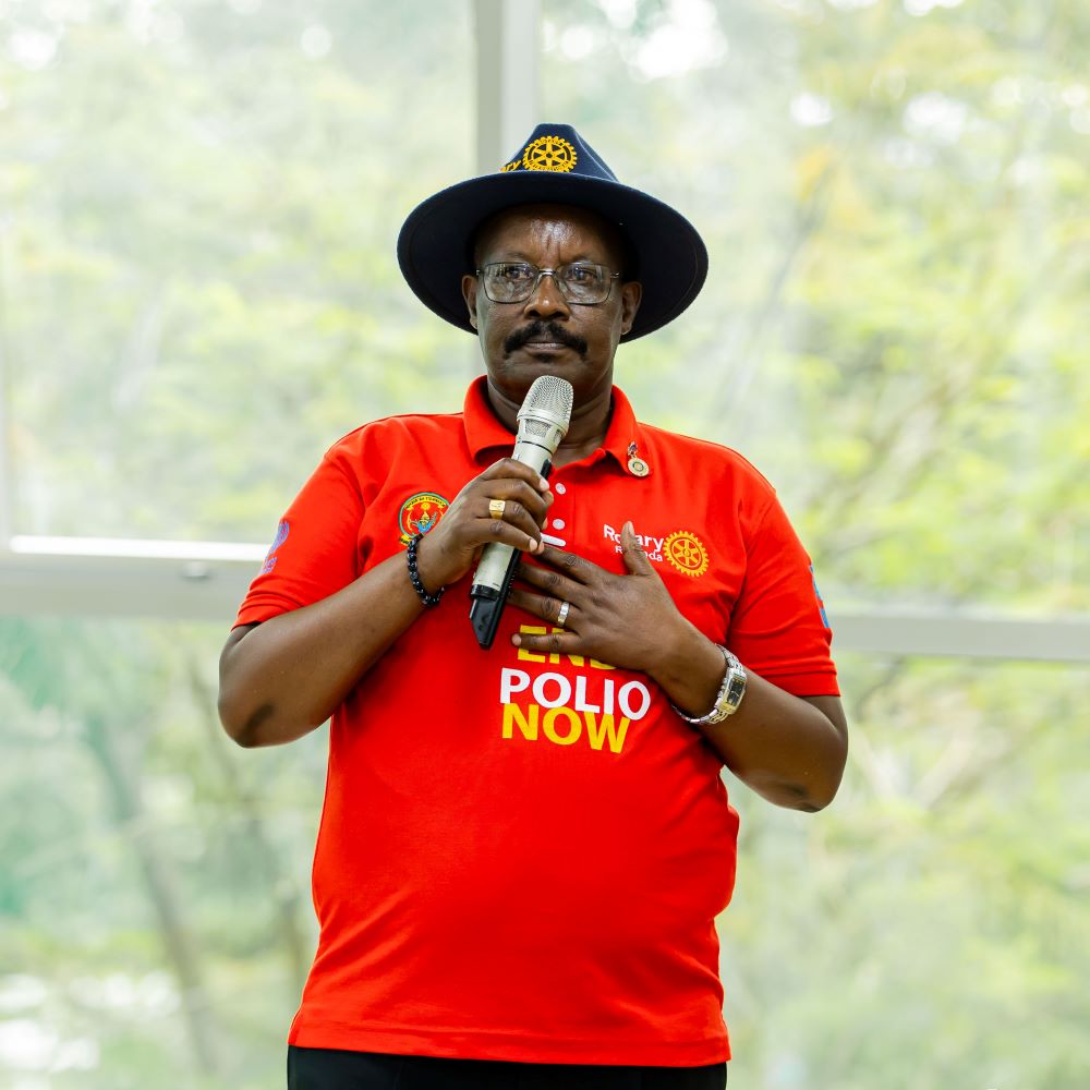 Masterjerb Paul Birungi, former president of Rotary Club Virunga in 2004/5 shared some of the club’s efforts in helping those living with disabilities.