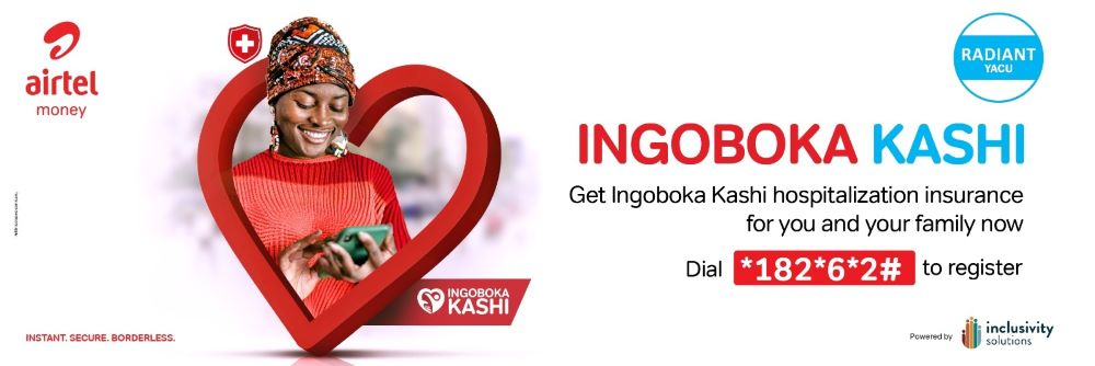 Airtel offers hospitalization insurance known as "Ingoboka Kashi"