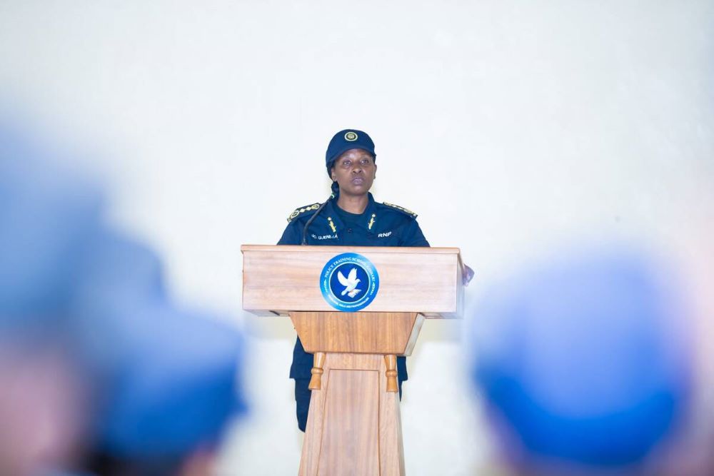 The Deputy Inspector General of Police (DIGP) in Charge of Administration and Personnel, DCG Jeanne Chantal Ujeneze presided over the pass out.