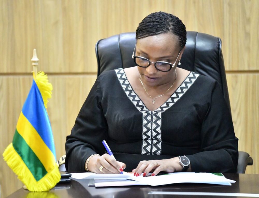 Signing the cooperation pact on Rwanda's behalf was Dr. Valentine Uwamariya, the Minister of Environment.