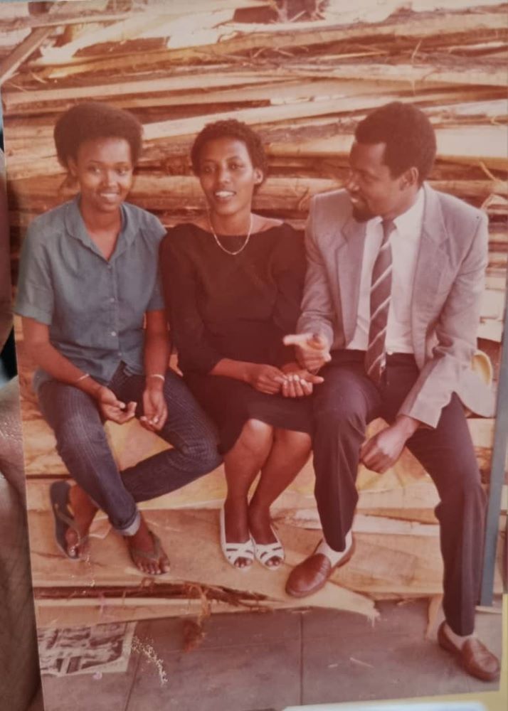 Amb. Christine Umutoni Nyinawumwami (L), Ann Karemera (C) and the Late Dr Joseph Karemera during the early years of her life during a holiday visit in Kenya