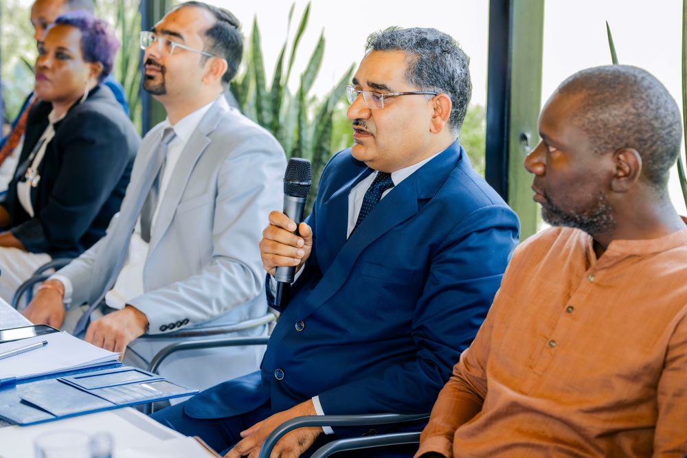 CIMERWA CEO, Verma Mangesh Kumar (2nd R) speaking at the launch of the 6th Annual CIMERWA Golf Tournament