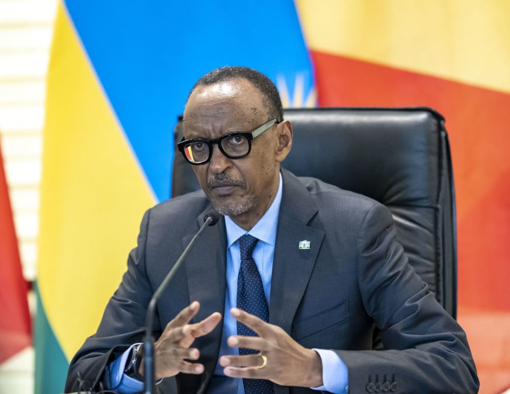 President Paul Kagame has reiterated Rwanda's right to self-defense and will not be intimidated by threats of sanctions.