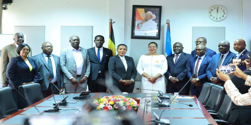 MPs from the regional grouping with Speaker Among (in white) with Butete on her right after thier meeting