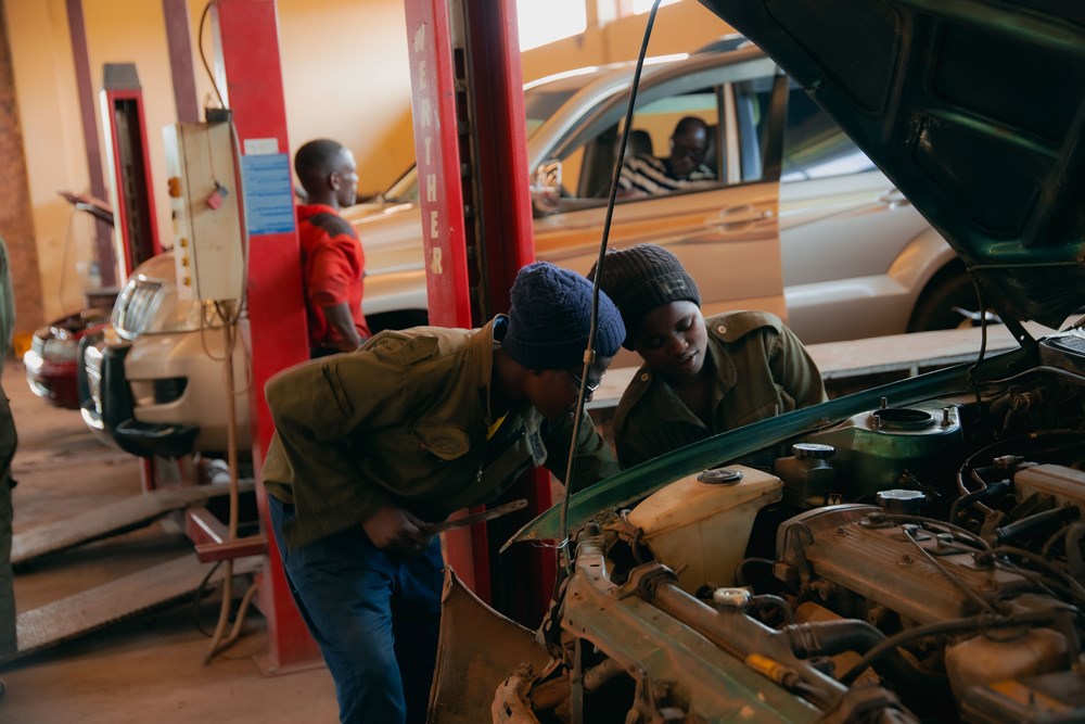 Umutesi and Niyodusenga grew up with dreams to become mechanics. 