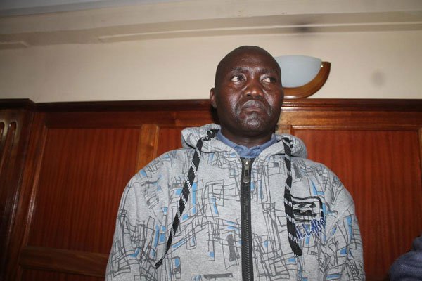 Stephen Marogo, one of the accused persons in the murder case of lawyer Willy Kimani during a past appearance in court.